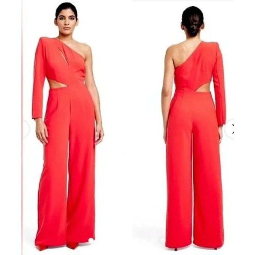 Elegant Red One-Shoulder Jumpsuit